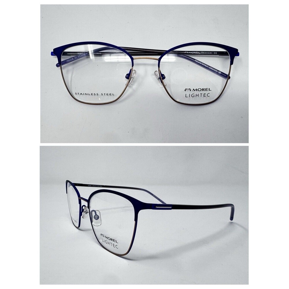 Morel Lightec 30252L 53-18-140 Eyeglass Frames Blue Bronze France
